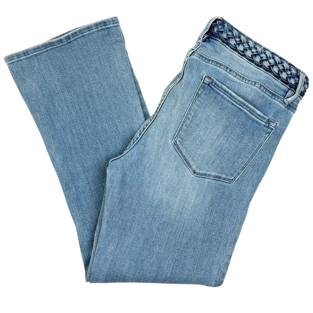 FRAME Le Crop Mini Boot Jeans Light Wash Braided Waist Sz 29 Summer Cropped